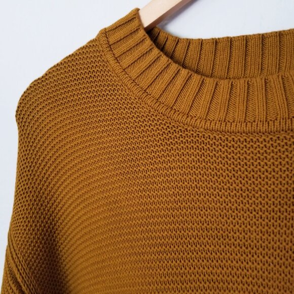 Everlane The Link-Stitch Crewneck Sweater XS Brass Brown 100% Cotton Jumper Top - Picture 9 of 15